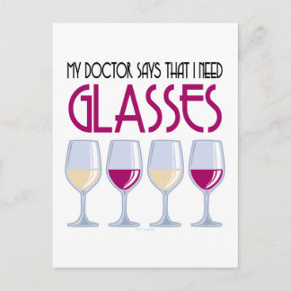 Doctor Says I Need Glasses Postcard
