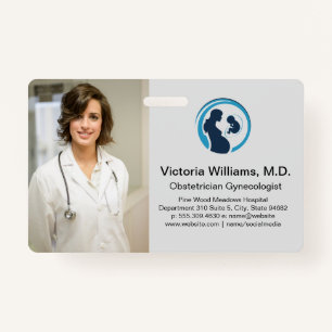 Doctor Smiling   Obstetrician Gynecologist Logo Badge