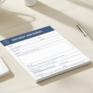 Doctor Specialist Patient Referral Medical Blue Notepad