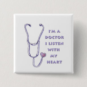 Doctor Stethoscope Heart Pin
