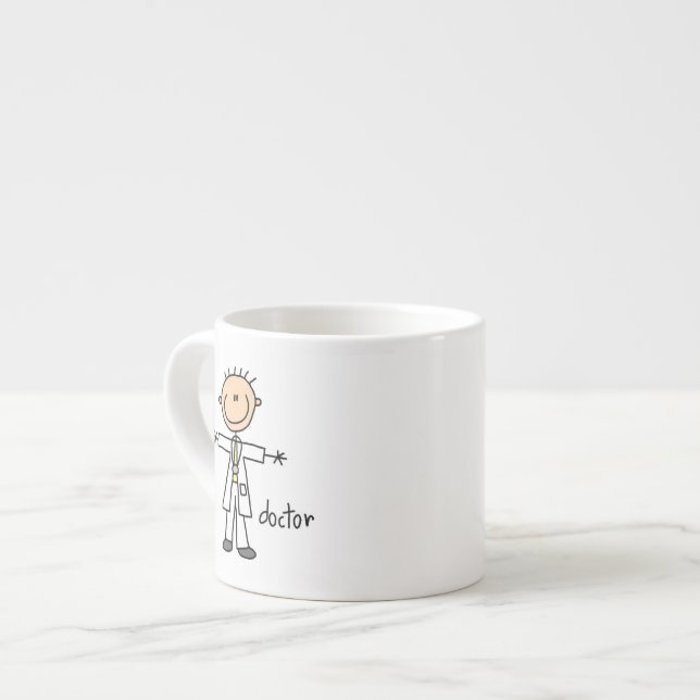 Doctor Stick Figure Espresso Cup (Front Left)