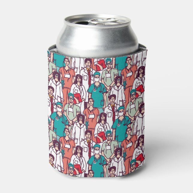 Doctor & Surgeon Pattern Can Cooler (Can Front)