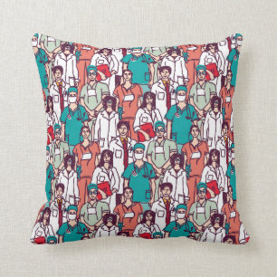 Doctor & Surgeon Pattern Throw Pillow