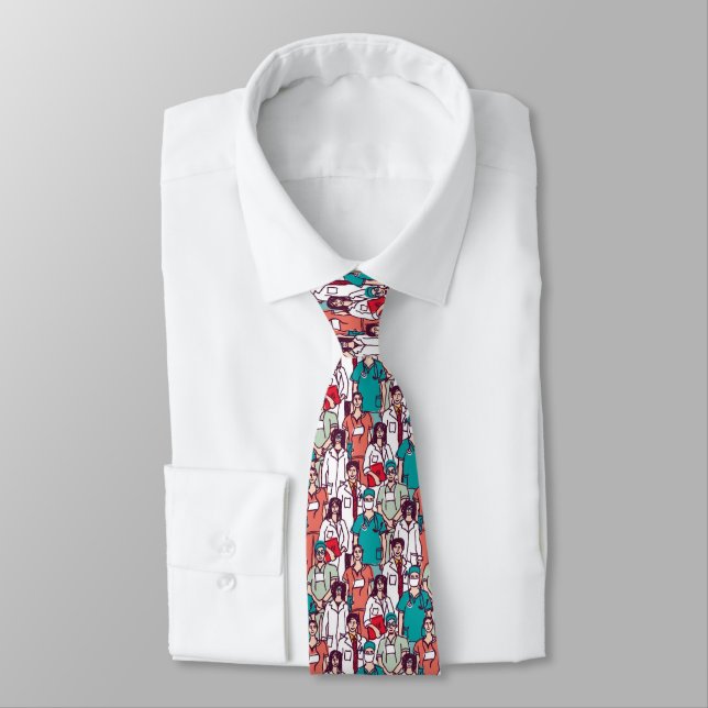 Doctor & Surgeon Pattern Tie (Tied)
