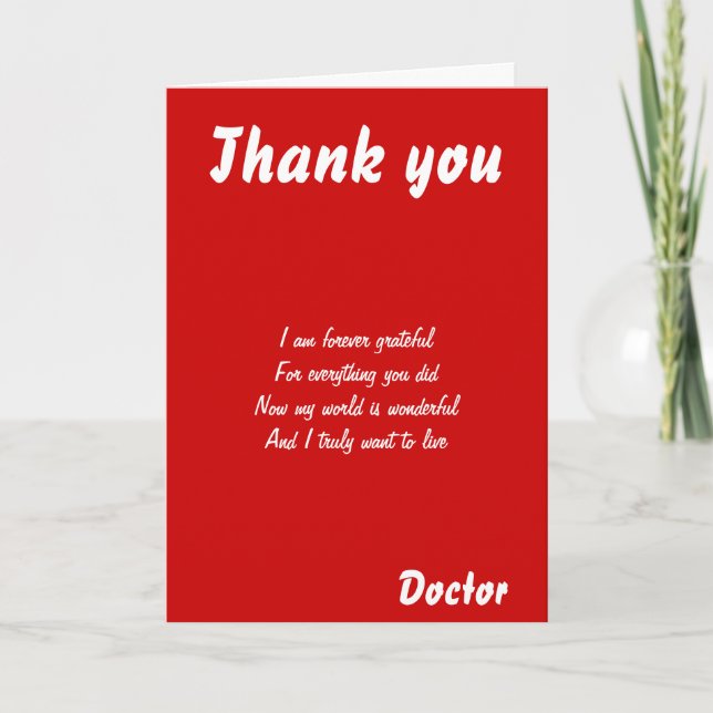 Doctor thank you cards (Front)
