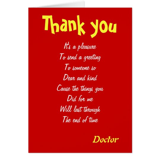 Doctor Thank You Cards Zazzle ca