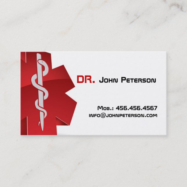 Doctor , Therapist , Ambulance , Physician Card (Front)
