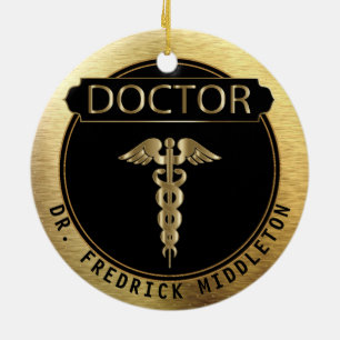 Doctor 👨⚕️ - UpScale Black and Gold Ceramic Ornament