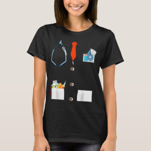 Doctor White Lab Coat Funny Halloween Costume for T-Shirt