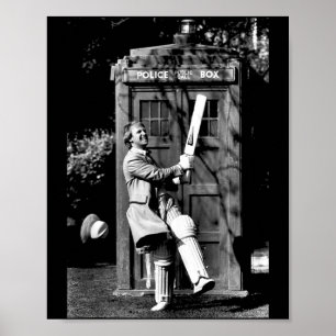 Doctor Who Peter Davison Cricket Tardis 1981 Tank  Poster