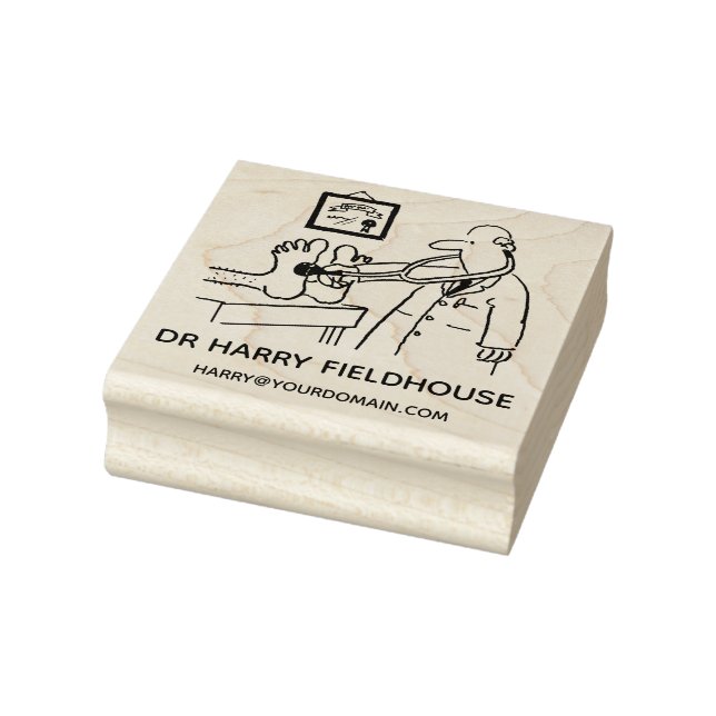 Doctor with Stethoscope and Patient Rubber Stamp (Stamp)
