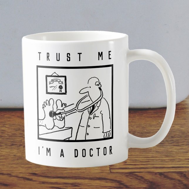 Doctor with Stethoscope Checking Feet Coffee Mug (Creator Uploaded)