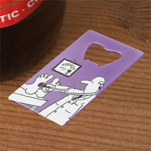 Doctor with Stethoscope Checking Feet Credit Card Bottle Opener