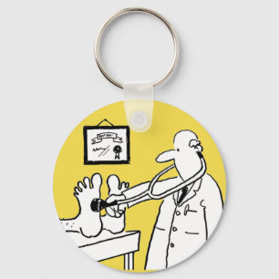 Doctor with Stethoscope Checking Feet Keychain