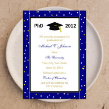 Doctorat Faire-part de doctorat Blue Confetti