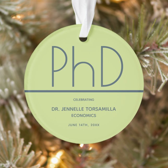 Doctorat Graduation Party Green Blue (Arbre)