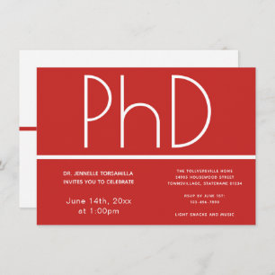 Doctorat Graduation Party Invitation