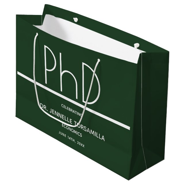 Doctorat Parti de la graduation verte Grand sac ca (Devant Angle)