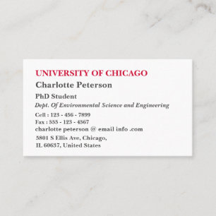 Doctorat simple - Carte de visite étudiant
