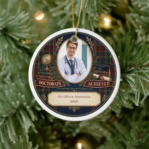 Doctorate Achievement Photo Personalized PhD Ceramic Ornament