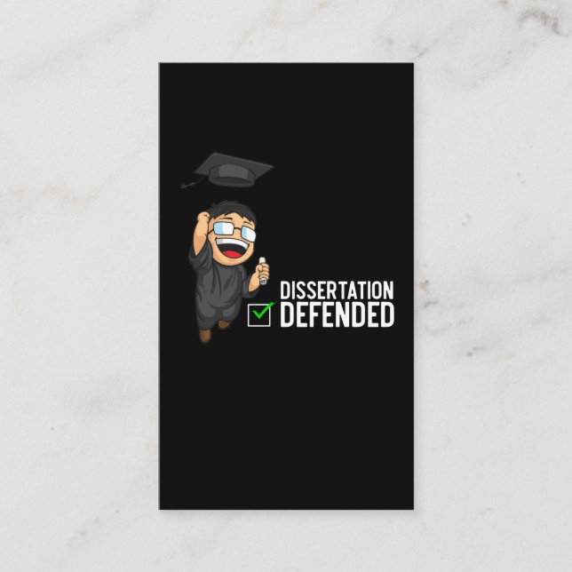 Doctorate Graduation Dissertation Defense PhD Business Card (Front)