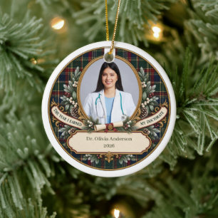 Doctorate Graduation Photo Personalized PhD Ceramic Ornament