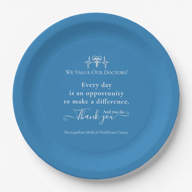 Doctors Appreciation Week Healthcare Symbol Bulk Paper Plate (Front)