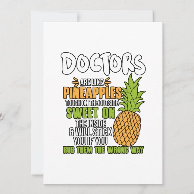 Doctors Are Like Pineapples. Holiday Card (Front)