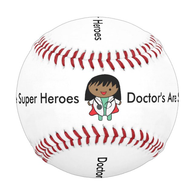 Doctors Are Super Heroes Female Black Personalize  Baseball (Front)