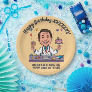 DOCTORS BIRTHDAY PARTY CALM ANTISTRESS PAPER PLATE