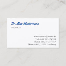 doctor's business card
