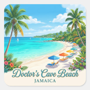 Doctor's Cave Beach Montego Bay Jamaica Square Sticker