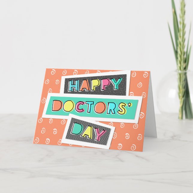 Doctors' Day Card - Fun Font and Colourful (Front)