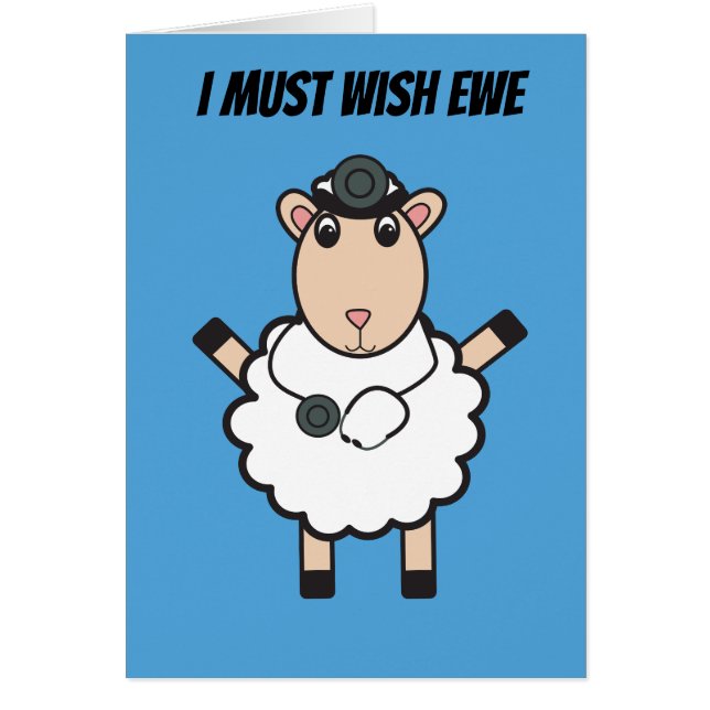 Doctors Day Sheep Wish Ewe Funny Pun Personalize (Front)