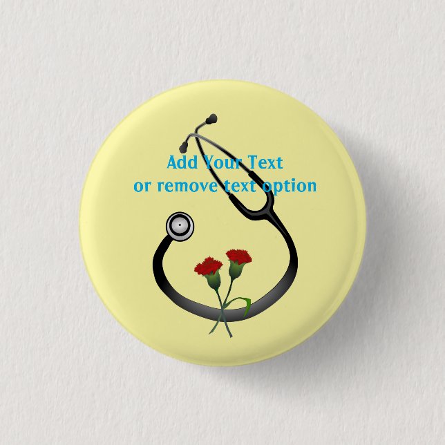 Doctor's Day Stethoscope  1 Inch Round Button (Front)