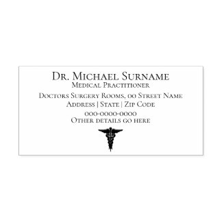 Doctors Medical Professionals DIY caduceus Self-inking Stamp