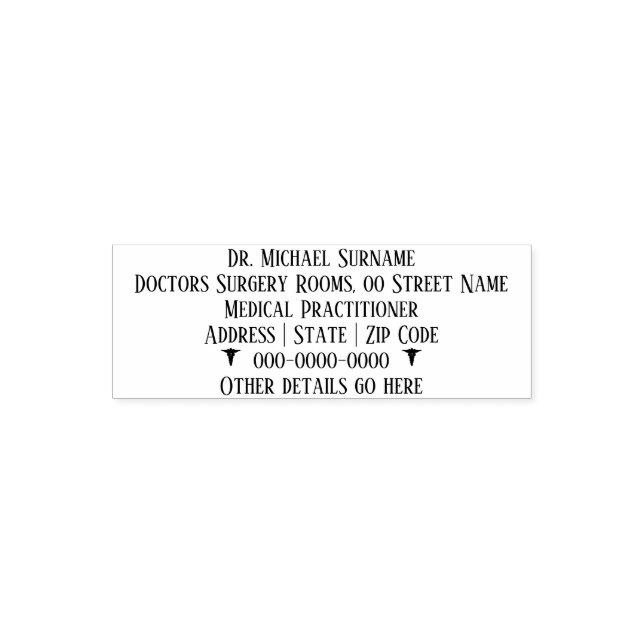 Doctors Medical Professionals DIY caduceus small Self-inking Stamp (Design)
