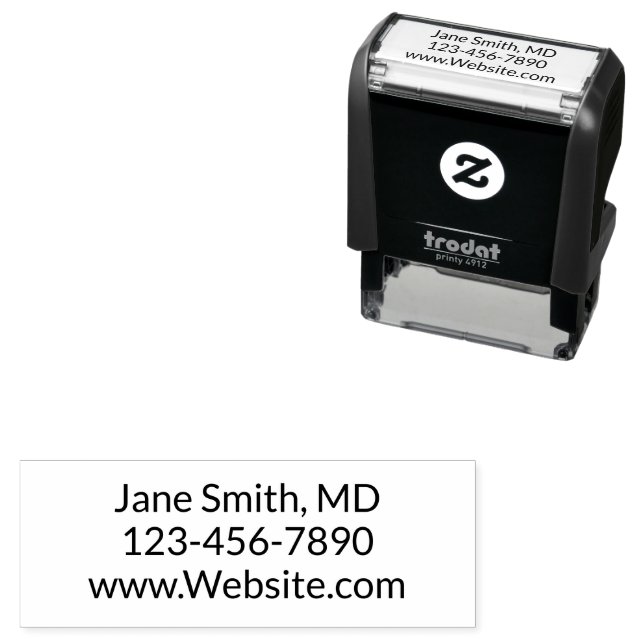 Doctor's Name Phone Number Website Text Template Self-inking Stamp (In Situ)