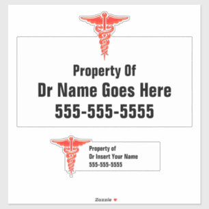 Doctors name property caduceus symbol