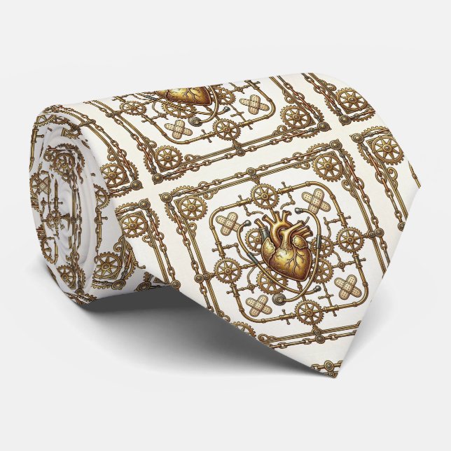 Doctor's Neck Tie | Cardiologist Office Tie (Rolled)