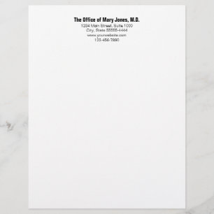 Doctor's Office Black and White Phone and Address Letterhead