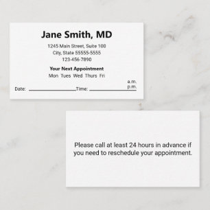 Doctors Office Black White Appointment Reminder