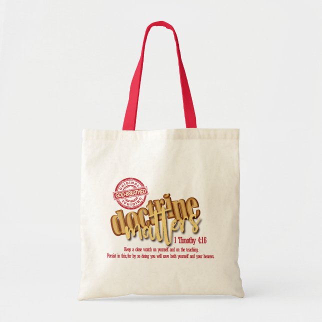 "Doctrine Matters" Budget Tote (Red) (Front)
