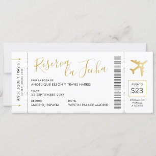 Documento de Embarque del Avión Reserva la Fecha Announcement