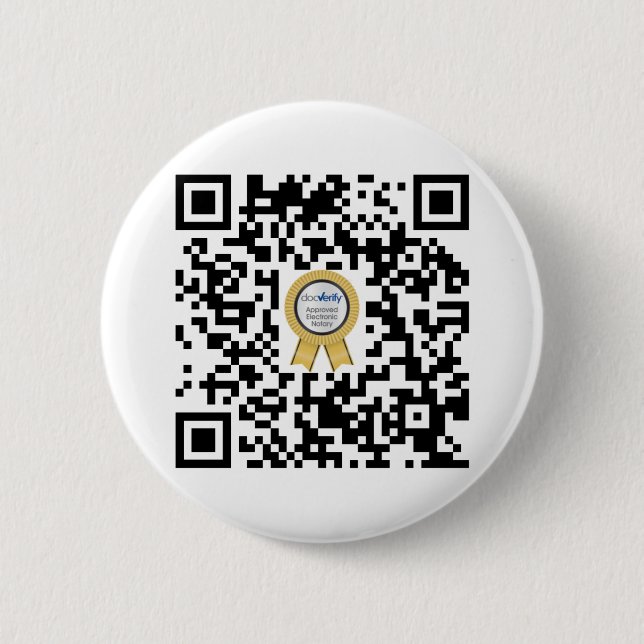 DocVerify qr-code 2 Inch Round Button (Front)