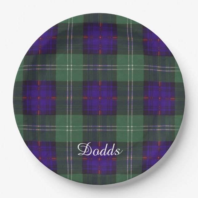 Dodds clan Plaid Scottish kilt tartan Paper Plate (Front)