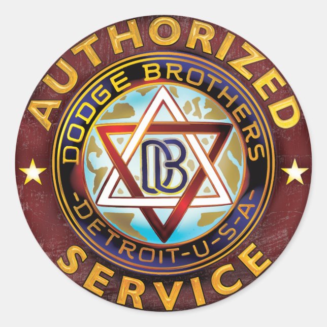 Dodge Brothers Classic Round Sticker (Front)