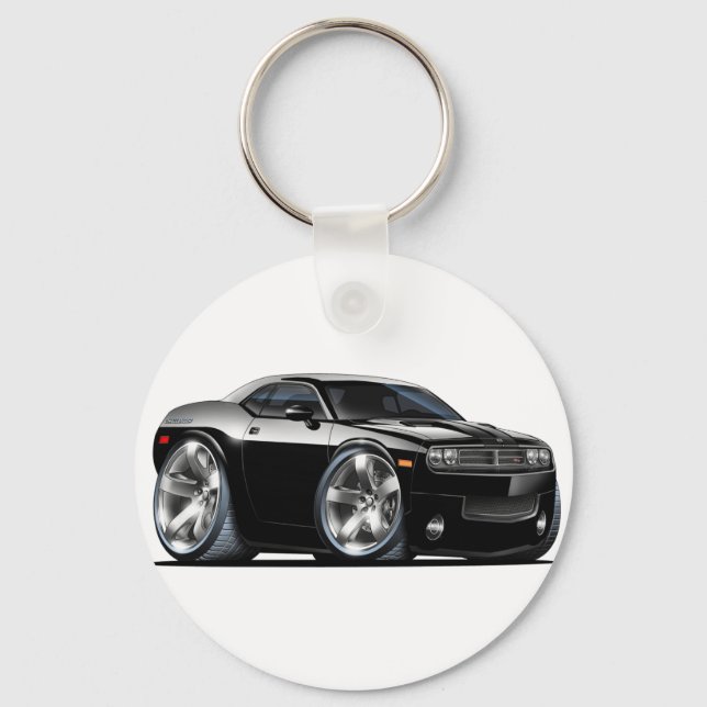 Dodge Challenger Black Car Keychain (Front)