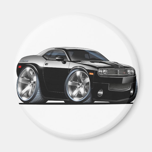 Dodge Challenger Black Car Magnet (Front)
