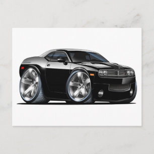 Dodge Challenger Black Car Postcard